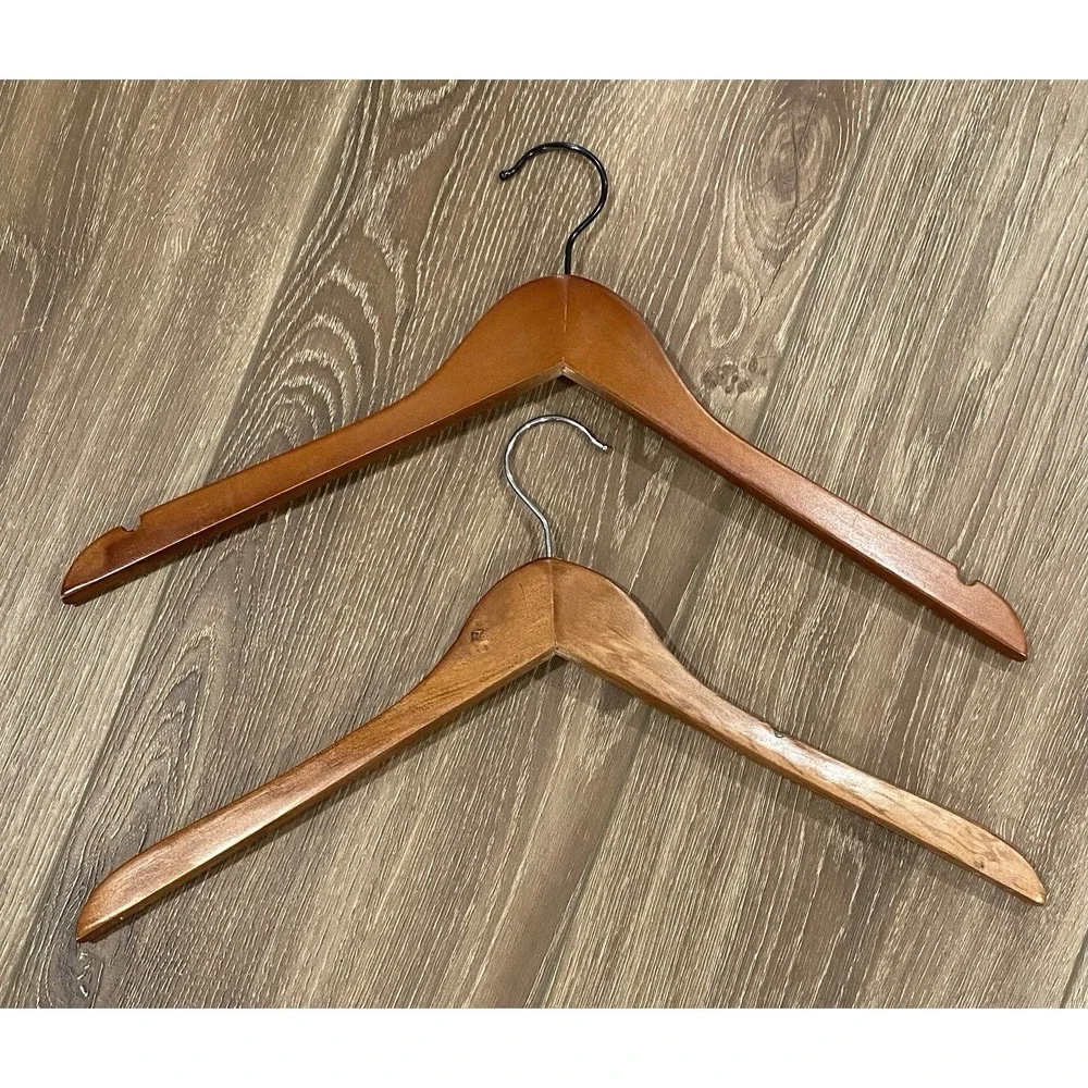 Vintage Lot 8 Wooden Suit Coat Hangers 6 Have Pants Bar Dowel